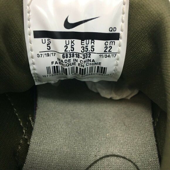 Nike Women's Sneakers Green Size 5 Air Huarche Run 2017 PRM Python Khaki 683818 - Picture 8 of 10